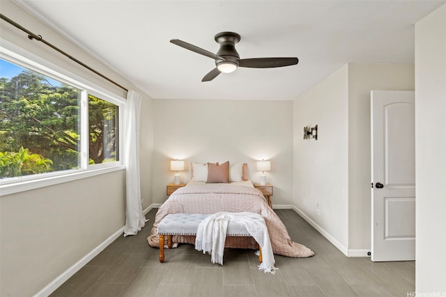 46-109 Konohiki St Unit 3922, Kaneohe, HI 96744 - bedroom with baseboards and a ceiling fan