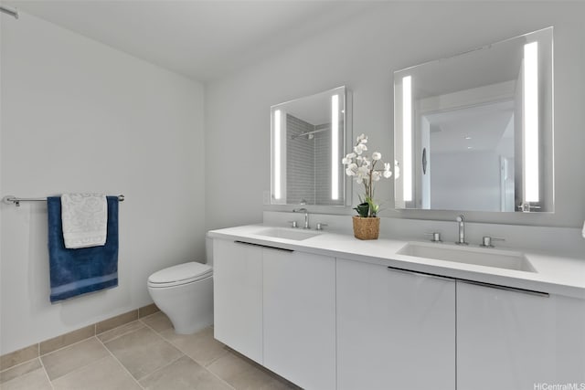 1001 Queen St Unit 2506, Honolulu, HI 96814 - bathroom with double vanity, a shower, and tile patterned flooring