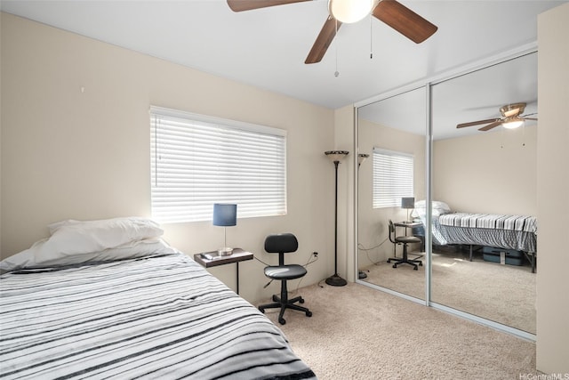 91-3633 Kauluakoko St Unit 412, Ewa Beach, HI 96706 - carpeted bedroom with a closet and a ceiling fan