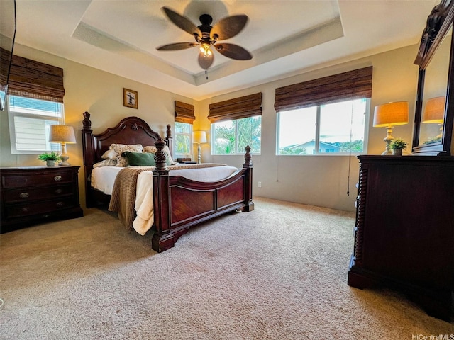 91-1356 Kaileolea Dr, Ewa Beach, HI 96706 - carpeted bedroom with a raised ceiling and a ceiling fan