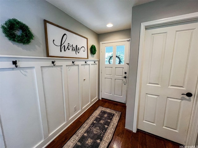 91-1356 Kaileolea Dr, Ewa Beach, HI 96706 - doorway featuring dark wood-type flooring and recessed lighting