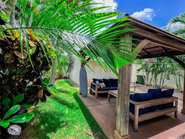 91-1356 Kaileolea Dr, Ewa Beach, HI 96706 - view of patio / terrace featuring an outdoor hangout area and a gazebo