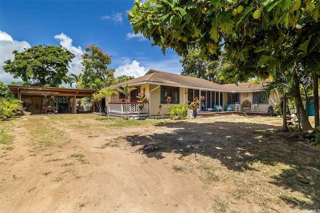 259 N Kalaheo Ave Unit A, Kailua, HI 96734 - view of front facade featuring a carport, a porch, and driveway