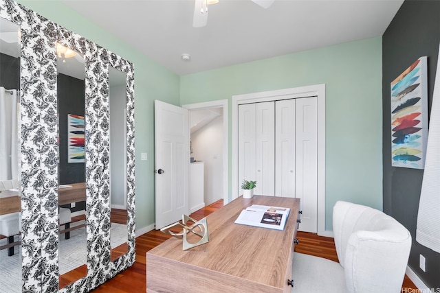 2633B Nahaku Pl Unit H, Honolulu, HI 96826 - office featuring wood finished floors and ceiling fan