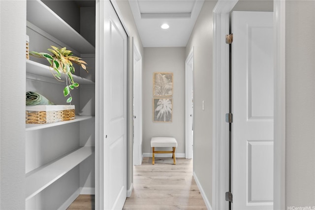 16-2154 Coral Dr, Pahoa, HI 96778 - hallway with light wood-style floors and recessed lighting