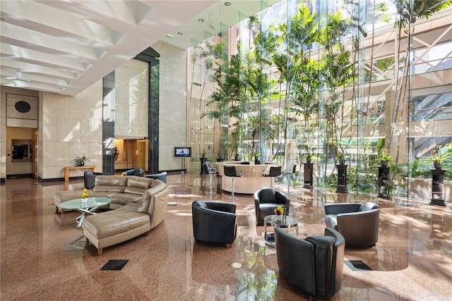 1888 Kalakaua Ave Unit 3504, Honolulu, HI 96815 - common area with a towering ceiling and expansive windows