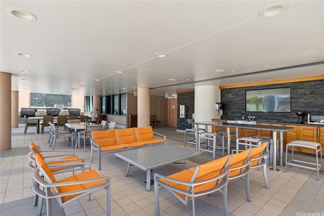 1888 Kalakaua Ave Unit 3504, Honolulu, HI 96815 - view of patio featuring a bar and an outdoor hangout area