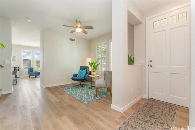520 Lunalilo Home Rd Unit 354, Honolulu, HI 96825 - foyer entrance with plenty of natural light, light wood-type flooring, and ceiling fan