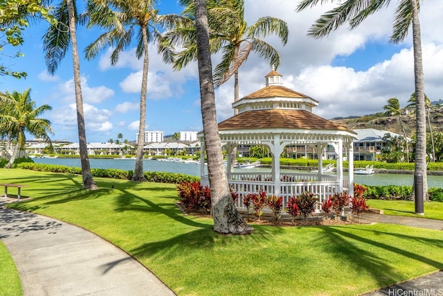 520 Lunalilo Home Rd Unit 354, Honolulu, HI 96825 - view of property's community featuring a gazebo, a yard, and a water view