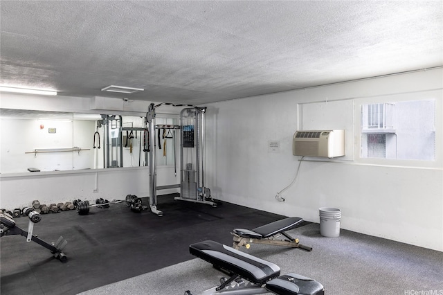 2211 Ala Wai Blvd Unit 3201, Honolulu, HI 96815 - workout room with a textured ceiling and a wall unit AC
