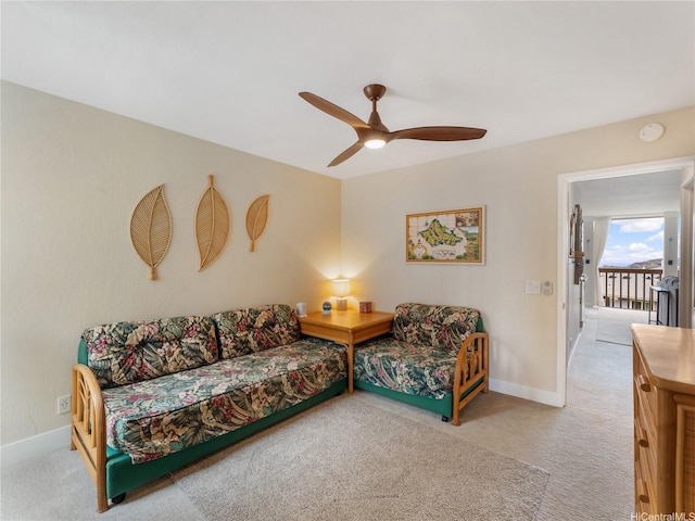84-664 Ala Mahiku St Unit 195B, Waianae, HI 96792 - living room with carpet and ceiling fan