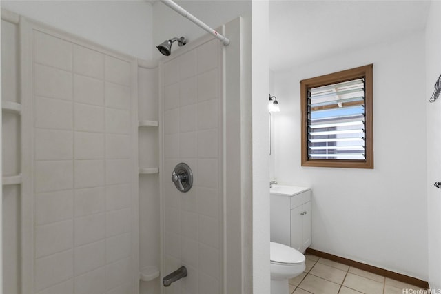 84-570 Farrington Hwy Unit D, Waianae, HI 96792 - bathroom featuring a tile shower, tile patterned flooring, and vanity