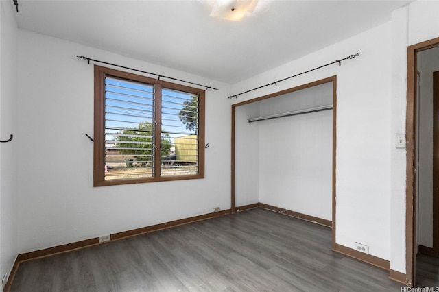 84-570 Farrington Hwy Unit D, Waianae, HI 96792 - unfurnished bedroom featuring wood finished floors and a closet