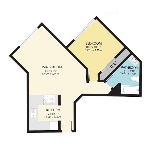300 Wai Nani Way Unit 1715, Honolulu, HI 96815 - view of room layout