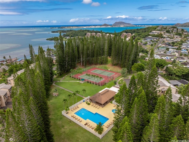 46-036 Aliikane Pl Unit 522, Kaneohe, HI 96744 - aerial view of a water and mountain view
