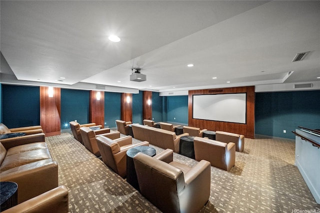 1177 Queen St Unit 4104, Honolulu, HI 96814 - carpeted cinema room with recessed lighting and baseboards