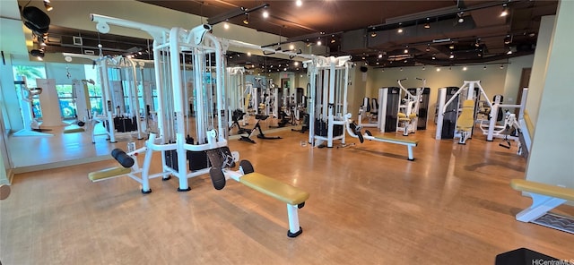 1177 Queen St Unit 4104, Honolulu, HI 96814 - workout area featuring wood finished floors