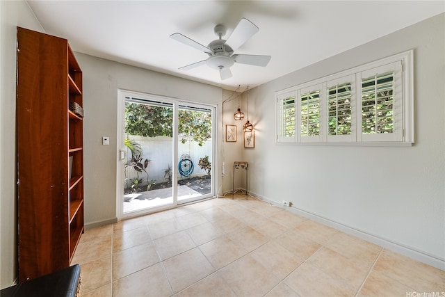 539 N Kainalu Dr, Kailua, HI 96734 - spare room featuring ceiling fan and light tile patterned flooring