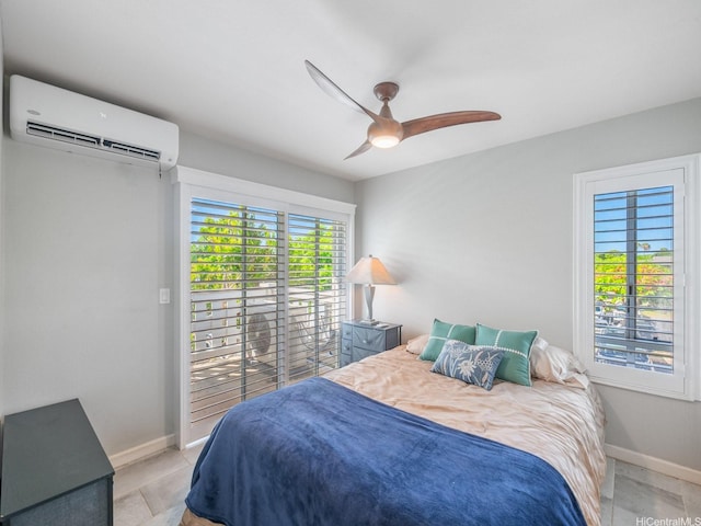 91-1058 Kekuilani Loop Unit 1508, Kapolei, HI 96707 - bedroom with a wall unit AC and ceiling fan