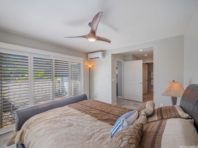 91-1058 Kekuilani Loop Unit 1508, Kapolei, HI 96707 - bedroom featuring an AC wall unit and ceiling fan