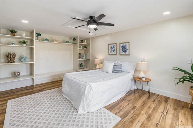 54-290 Kawaipuna Pl, Hauula, HI 96717 - bedroom featuring wood finished floors, recessed lighting, and a ceiling fan