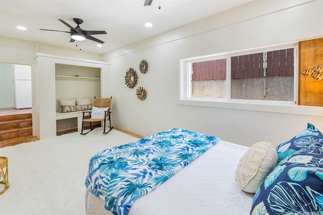 54-290 Kawaipuna Pl, Hauula, HI 96717 - bedroom featuring carpet flooring, ceiling fan, and recessed lighting