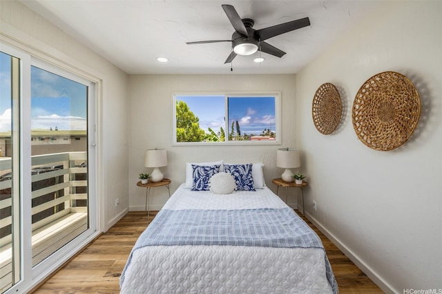 54-290 Kawaipuna Pl, Hauula, HI 96717 - bedroom with light wood-type flooring, recessed lighting, and ceiling fan