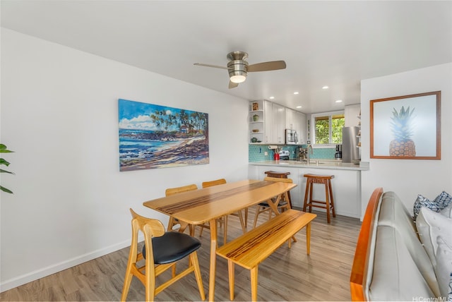46-109 Konohiki St Unit 3934, Kaneohe, HI 96744 - dining room featuring light wood-type flooring, recessed lighting, and ceiling fan