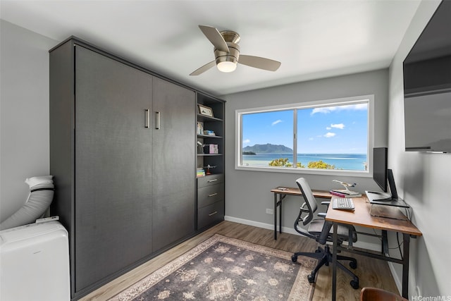 46-109 Konohiki St Unit 3934, Kaneohe, HI 96744 - home office featuring light wood-style floors and ceiling fan
