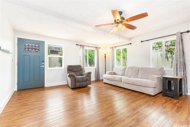 94-170 Apele Pl, Mililani, HI 96789 - living room featuring light wood finished floors and a ceiling fan