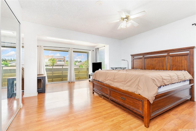 94-170 Apele Pl, Mililani, HI 96789 - bedroom featuring access to outside, light wood-type flooring, and ceiling fan
