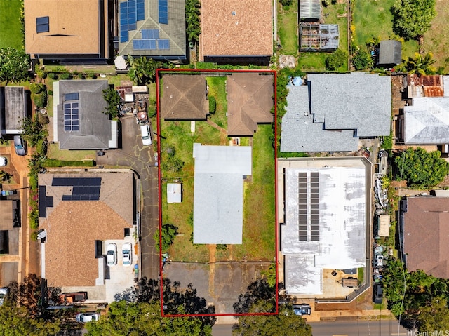 1242 16th Ave, Honolulu, HI 96816 - aerial perspective of suburban area featuring property boundaries highlighted