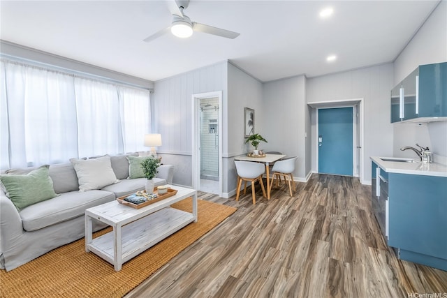 1384 Nanawale Pl, Kailua, HI 96734 - living area with light wood-type flooring and a ceiling fan