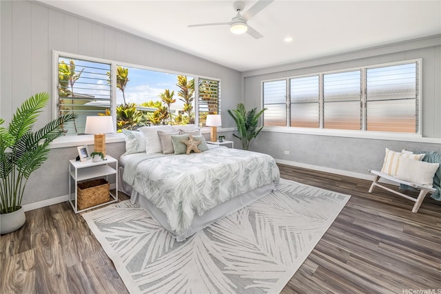 1384 Nanawale Pl, Kailua, HI 96734 - bedroom with wood finished floors and ceiling fan