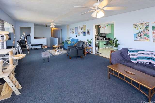 5333 Puahia Pl, Honolulu, HI 96821 - living room with ceiling fan and carpet flooring