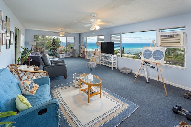 5333 Puahia Pl, Honolulu, HI 96821 - living area with a ceiling fan and carpet
