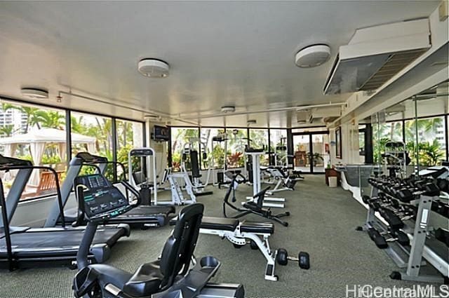 2045 Kalakaua Ave Unit 114, Honolulu, HI 96815 - workout area featuring plenty of natural light