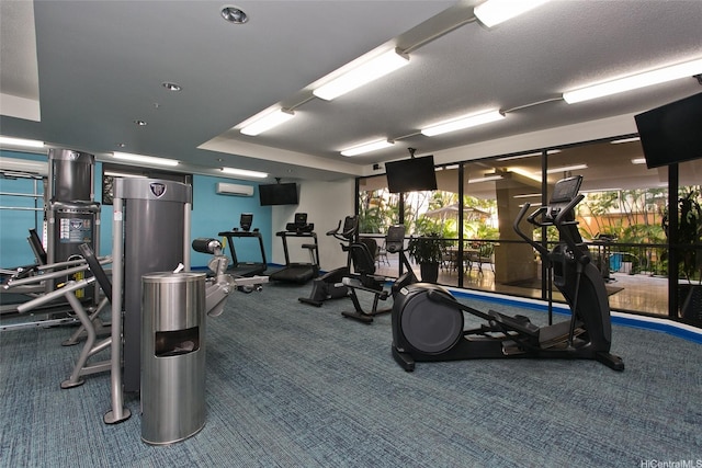 343 Hobron Ln Unit 3401, Honolulu, HI 96815 - gym featuring carpet and healthy amount of natural light
