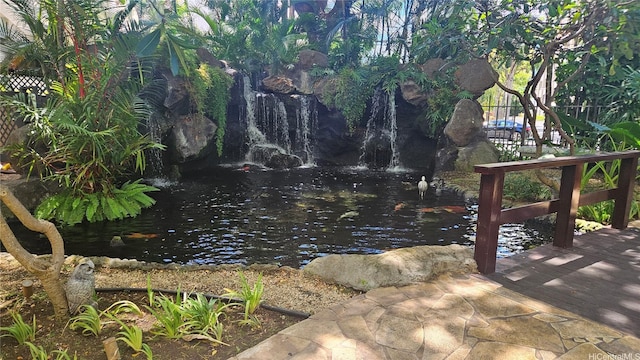 343 Hobron Ln Unit 3401, Honolulu, HI 96815 - dock area with a small pond