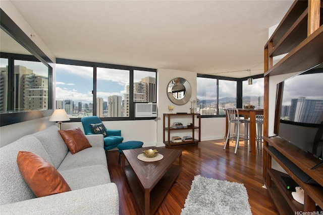 343 Hobron Ln Unit 3401, Honolulu, HI 96815 - living room featuring a city view and wood finished floors