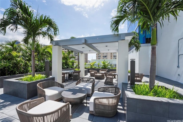 629 Keeaumoku St Unit 2408, Honolulu, HI 96814 - view of patio featuring an outdoor hangout area and a pergola