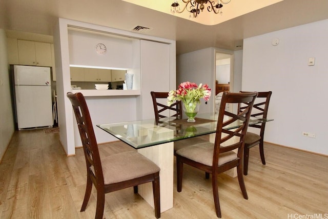 1860 Ala Moana Blvd Unit 910, Honolulu, HI 96815 - dining room with light wood-type flooring and a chandelier