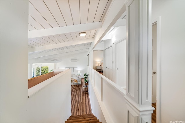 1670 Halekoa Dr, Honolulu, HI 96821 - corridor with a wood ceiling with exposed beams