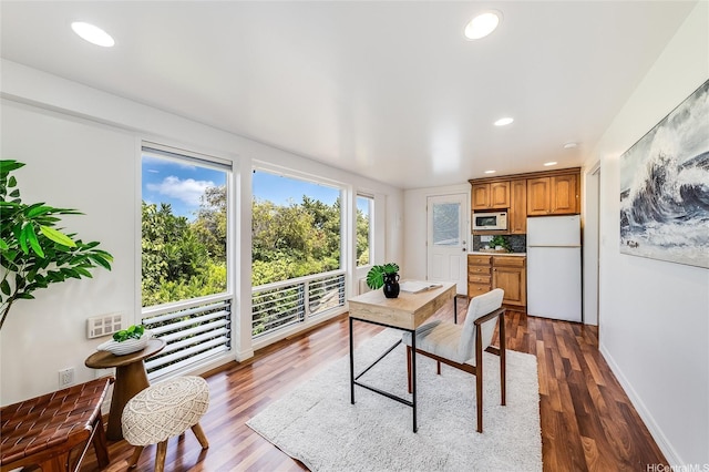 1670 Halekoa Dr, Honolulu, HI 96821 - dining space with dark wood finished floors and recessed lighting