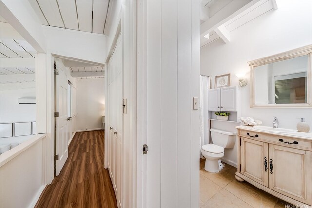 1670 Halekoa Dr, Honolulu, HI 96821 - full bath with vanity and beamed ceiling