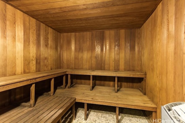 2410 Cleghorn St Unit 801, Honolulu, HI 96815 - sauna / steam room featuring wood ceiling and wooden walls