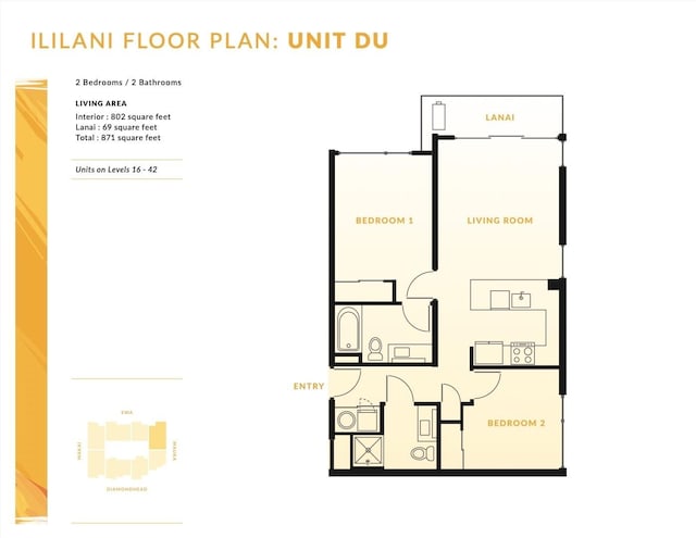 615 Keawe St Unit 1903, Honolulu, HI 96813 - view of home floor plan