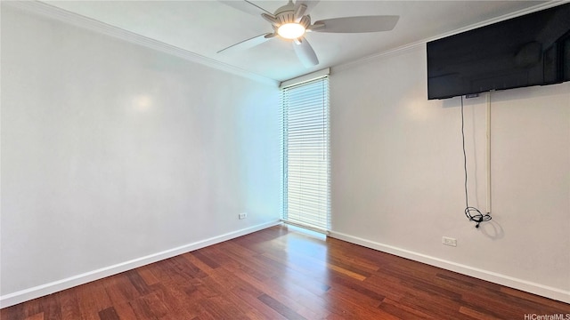 1848 Kahakai Dr Unit 1502, Honolulu, HI 96814 - empty room featuring wood finished floors, a ceiling fan, and ornamental molding