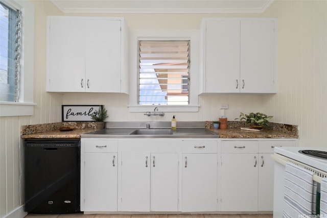 3413 Winam Ave, Honolulu, HI 96815 - kitchen with black dishwasher, white cabinets, and white electric range oven