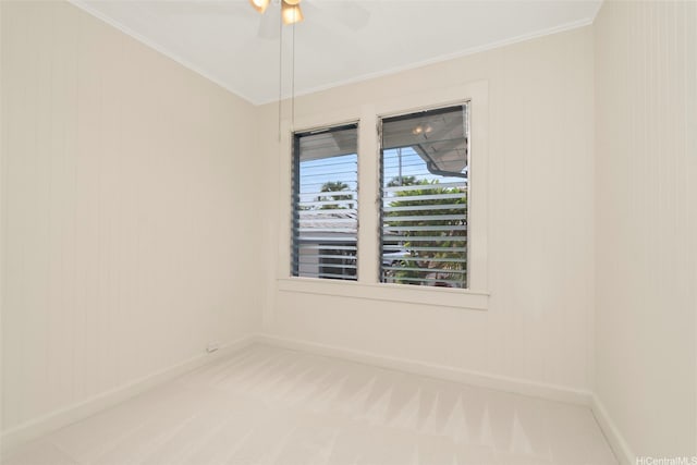 3413 Winam Ave, Honolulu, HI 96815 - empty room with crown molding, carpet flooring, and ceiling fan